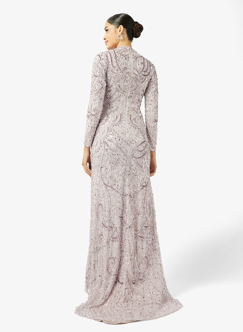 MARYISA Long Sleeve Sequin Maxi Dress - Image 2